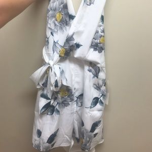 American threads deep cut floral romper